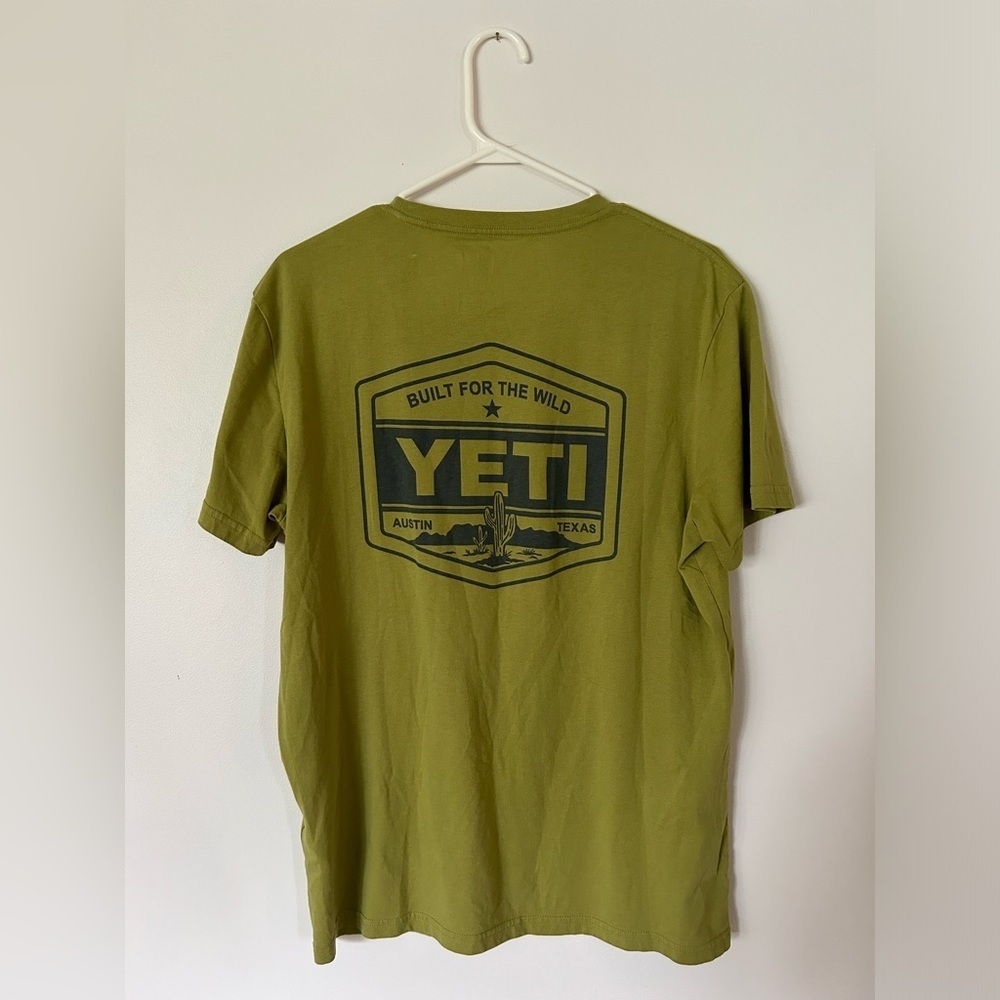 YETI BUILT FOR THE WILD SHORT SLEEVE T-SHIRT Green Size Medium - Picture 8 of 9
